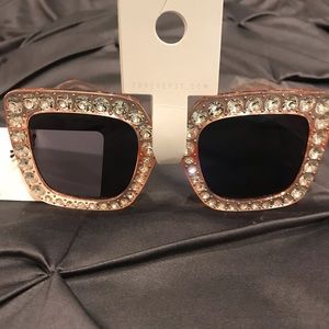 Premium Rhinestone-Embellished Square Sunglasses